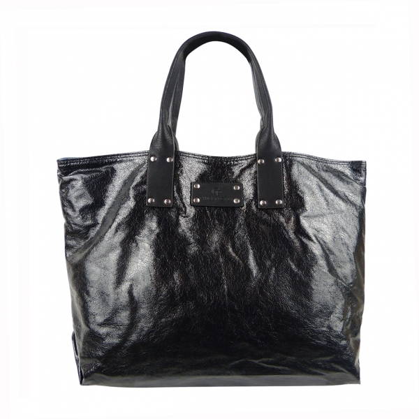 DAMEN SCHULTERTASCHE SHOPPER IN METALLIC LOOK UND JEANS SHCP631